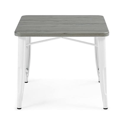 Delta Children Bistro Kids Play Table - Ideal for Arts & Crafts, Snack Time, Homeschooling, Homework & More, White Metal/Grey Barnboard