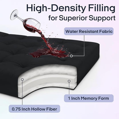 Syrinx Water Resistant Japanese Futon Mattress, King Size 80"x76", 2.5 Inch Thick Japanese Floor Mattress Tatami Mat, Foldable Floor Bed Sleeping Pad for Dormitory Guest Room Camping