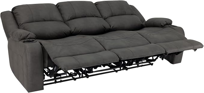 RecPro Charles 80" RV Wall Hugger Reclining Sofa | Gunmetal