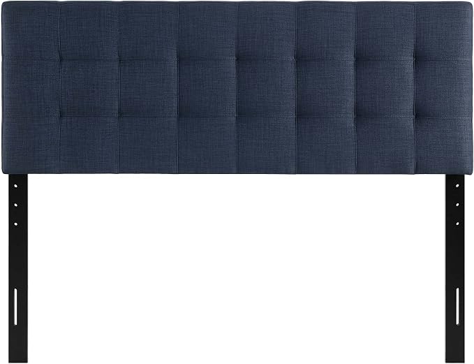 Modway Lily Tufted Linen Fabric Upholstered King Headboard in Navy