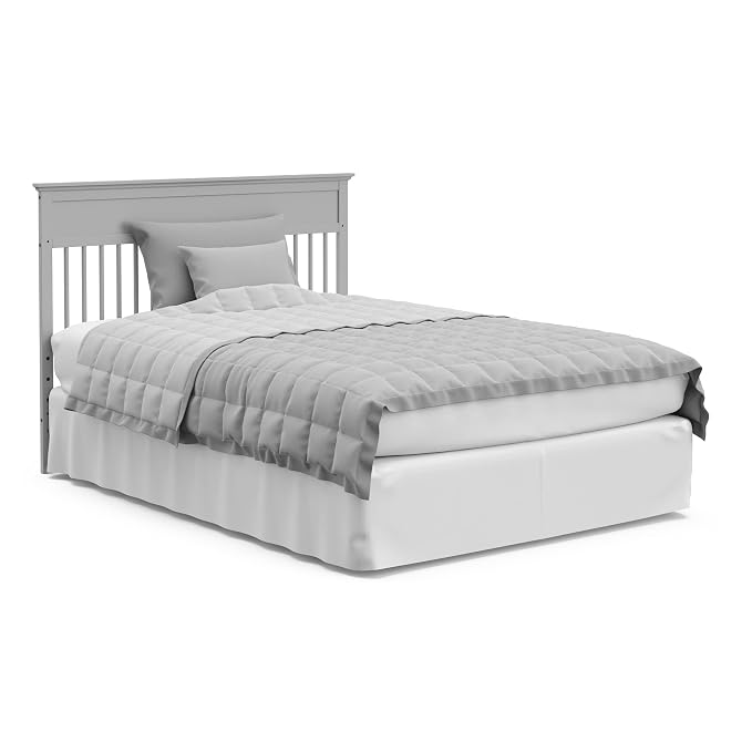 Storkcraft Carmel 5-in-1 Convertible Crib - GREENGUARD Gold Certified, Converts to Toddler Bed & Full-Size Bed, Fits Standard Full-Size Crib Mattress, 4 Adjustable Mattress Heights (Pebble Gray)