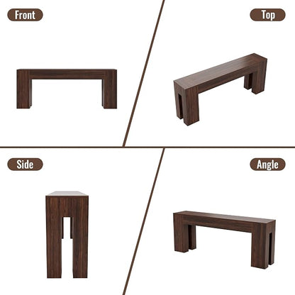 Epecoya Extra Long Sofa Console Table for Entryway Living Room, 79-Inch Farmhouse Wood Behind Couch Table, Rectangular Accent Console with Wooden Double Base for Hallway Foyer Entrance, Walnut Brown