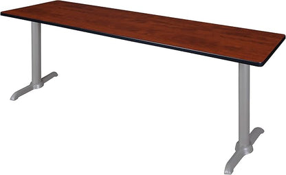 Romig Pillar 84" x 24" Training Table- Cherry/Grey Base