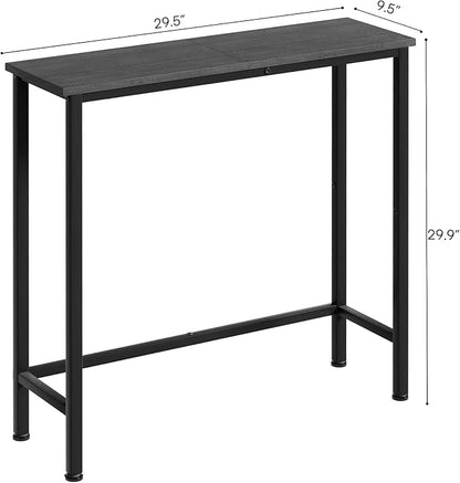 Narrow Console Table, 29.5" Small Entryway Table, Thin Hallway Tables, Slim Sofa Side Tables for Hallway, Living Room, Bedroom, Foyer, Dark Slate Grey