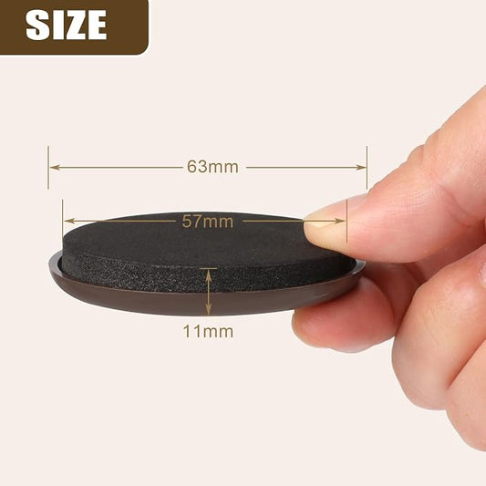 16PCS Furniture Sliders, 2 12/25" Furniture Sliders for Hardwood Floors, Reusable for Carpet, Heavy Duty Furniture Movers Sliders, Carpet, Floor Protectors (Brown)