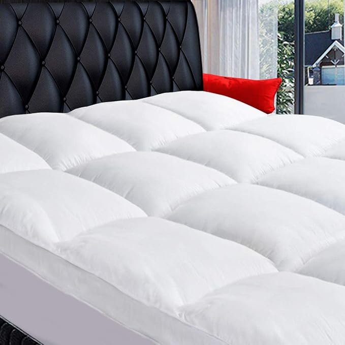 COONP California King Mattress Topper, Extra Thick Pillowtop, Cooling Plush Mattress Pad Cover Cotton Top Bed Topper Protector with 8-21 Inch Deep Pocket