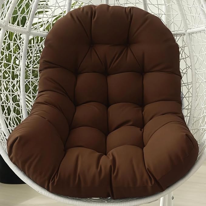 Egg Chair Cushion Replacement Outdoor Hanging Chair Cushion for Patio Furiture Hammock Swing Cushion 47x35x6 Inches (Brown)
