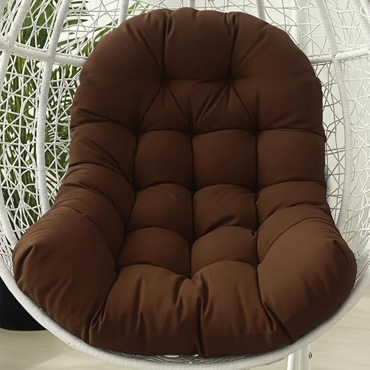 Egg Chair Cushion Replacement Outdoor Hanging Chair Cushion for Patio Furiture Hammock Swing Cushion 47x35x6 Inches (Brown)