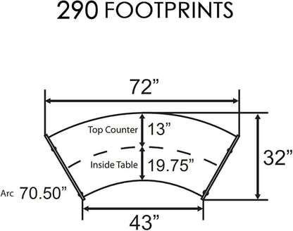 Linea Italia Curved Modern Office Desk Easy to Assembly Single Unit Reception Counter for Lobby, Salon, 70" x 27", Ash