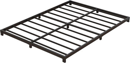 Nailsong 4 Inch Bed Frame Full Low Profile, Full Size Metal Bed Frame No Box Spring Needed, Heavy Duty Metal, Easy Assembly, Black