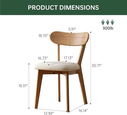 47’’-63’’ 100% Oak Extendable Dining Table and Chairs Set for 4, Solid Wood Folding Kitchen Table, Mid Century Modern Dinner Table for Kitchen, Living Room, Natural (47''-63''+4 Cushion Chairs-YB)