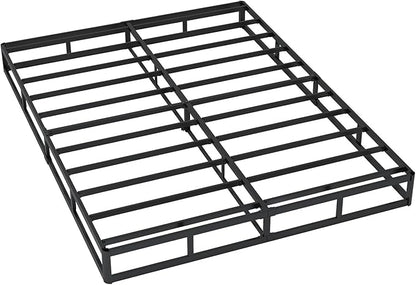 SHLAND Queen Box Spring 7 Inch Low Profile Queen Size Bed Base, 3000 lbs Black Heavy Duty Metal Mattress Foundation with Easy Clean Fabric Cover, Easy Assembly