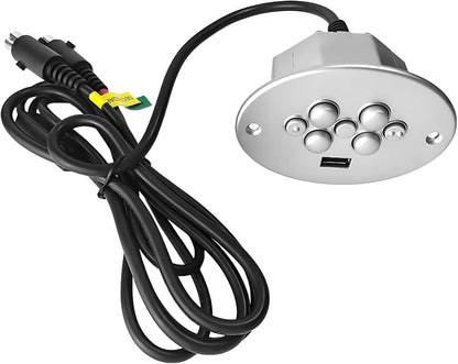 CTR UR2 07 Recliner Remote Replacement | for Raffel Systems 7 Button 5 Pin Hand Control with USB and Memory Plus Buttons