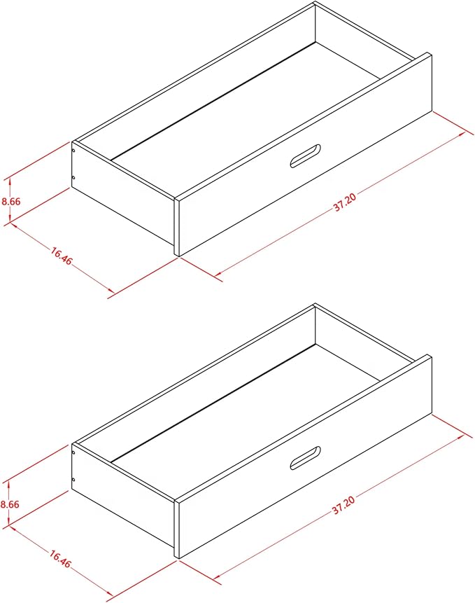East West Furniture VEB-08-TA Hardwood Bunk Beds for Compact Spaces with Ladder and Two Drawers, Java Finish