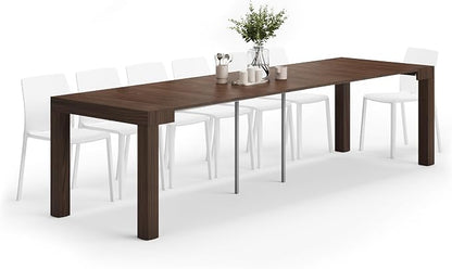 Mobili Fiver, First, Extendable Console Table 17.7(120) x35.4 in, Walnut, Made in Italy