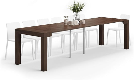 Mobili Fiver, First, Extendable Console Table 17.7(120) x35.4 in, Walnut, Made in Italy