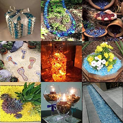 5 lbs Crushed Fire Pit Glass,1/2 Inch Gold Fire Glass Rocks