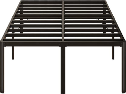 Yicensen 24 Inch High Queen Bed Frame Rounded Corner No Box Spring Needed, Heavy Duty Metal Queen Size Platform Bed Frame, Easy Assembly, Noise Free, Black