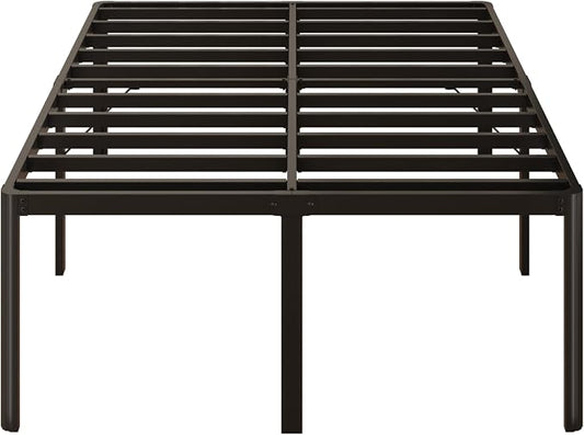Yicensen 24 Inch High Queen Bed Frame Rounded Corner No Box Spring Needed, Heavy Duty Metal Queen Size Platform Bed Frame, Easy Assembly, Noise Free, Black