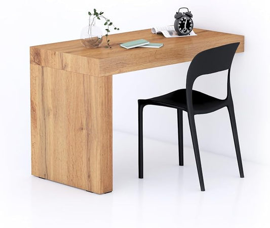 Mobili Fiver, Evolution Desk 47.2 x 23.6 in, Rustic Oak with One Leg, Made in Italy