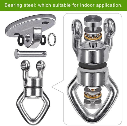 BeneLabel 2Pack Swing Hanger with Bearing Swivel 800LB Capacity Stainless Steel Aerial Silks Ceiling Mount Bracket Hammock Hardware for Swings, Hanging Chair, Aerial Hoop, Heavy Bag, Yoga Swing