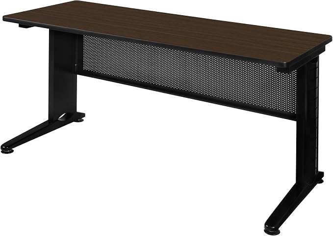 Regency Fusion 66 x 24 in. Training Table – Durable Edge Banding, Vented C-Leg Wire Management for Classroom, Office, and Training Room Workstations (Neo Walnut)