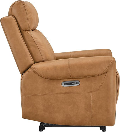 KISLOT Leather Recliner Chair for Adults Wall Hugger RV Recliner with USB Charging Ports Electric Power Reclining Sofa for Living Room Home Theater Seating Bedroom