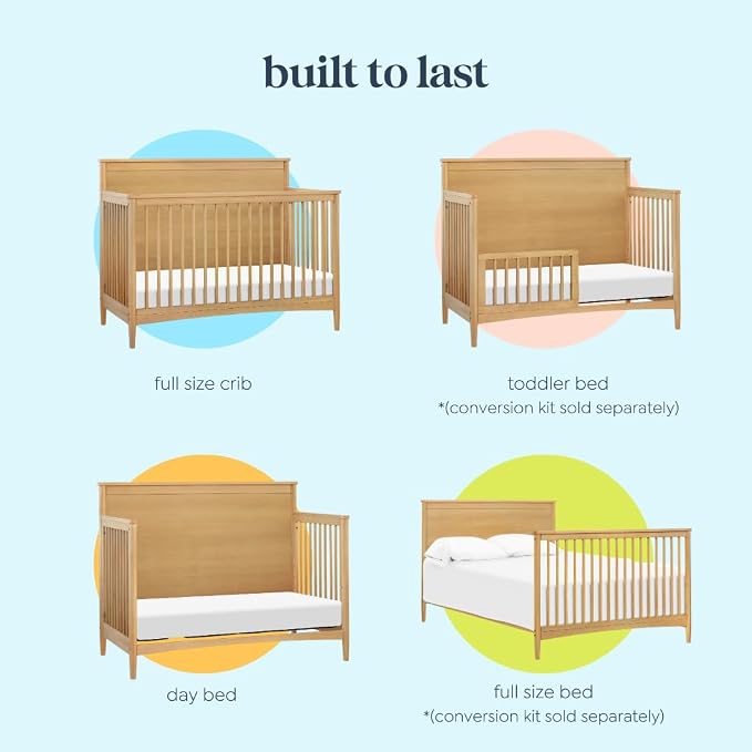 Davinci Frem 4-in-1 Convertible Crib in Honey, GREENGUARD Gold Certified