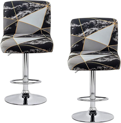 Levoberg Bar Stools Cover Set of 2 Printed Armless Swivel Barstools Slipcovers with Backs Stretch Square Counter Height Bar Stools Covers Mid Low Back Chair Cover for Kitchen Dining Room Bar #15