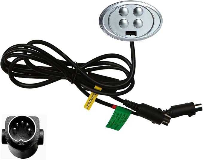 Recliner Remote Replacement Model CTR UR2 25 | for Raffel Systems 4 Button 5 Pin Hand Control Replacement with USB