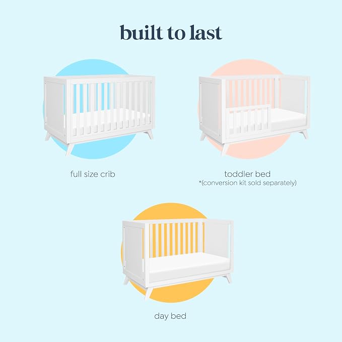Davinci Otto 3-in-1 Convertible Baby Crib, GREENGUARD Certified, White | Converts to Toddler Bed & Daybed, 4 Adjustable Mattress Heights - Toddler Conversion Kit Sold Separately, Easy to Assemble