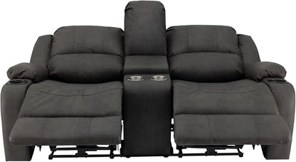 RecPro Charles 70" RV Wall Hugger Reclining Sofa | Gunmetal