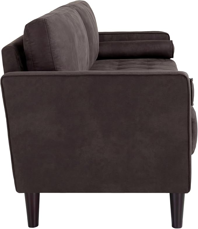 Studio Living® Lexington 75.6" Sofa, Modern Design, Pocket Coil Comfort, Easy Assembly, Faux-Suede Fabric, Charcoal