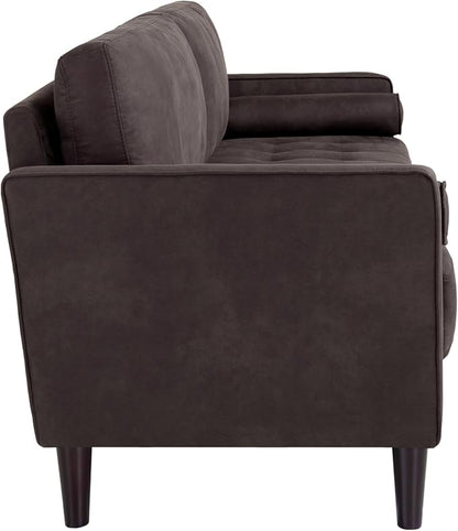 Studio Living® Lexington 75.6" Sofa, Modern Design, Pocket Coil Comfort, Easy Assembly, Faux-Suede Fabric, Charcoal