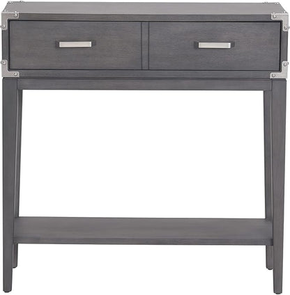 Leick Home 24032 Beckett One Drawer Hall Stand with Shelf for Living Room, Hallway, Entryway, Anthracite/Pewter