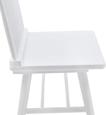 DUHOME Entryway Dining Bench with Spindle Back Farmhouse Wood Windsor Bench for Foyer Balcony Living Room White