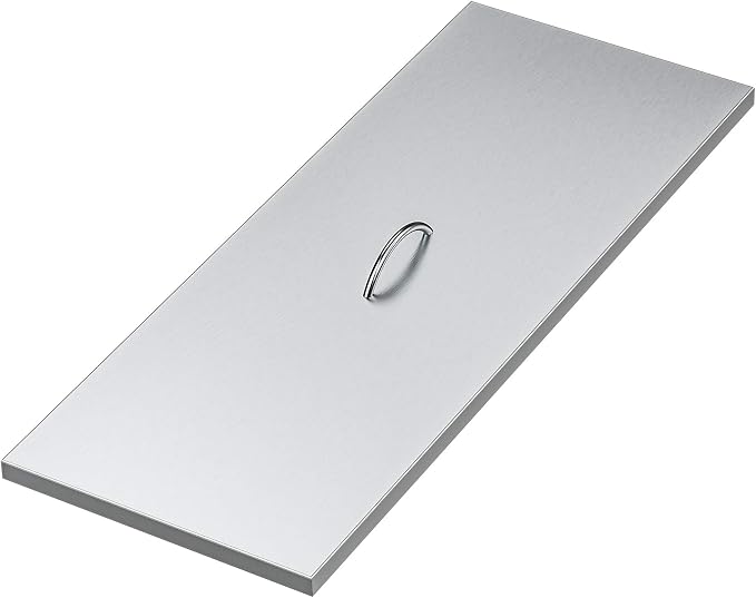 Stanbroil Fire Pit Burner Pan Cover 39" x 15", Fits 36 x12 Inches Rectangular Drop-in Burner Pan, Stainless Steel