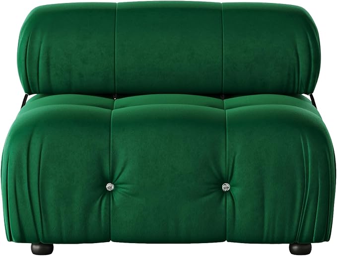 Modular Sectional Sofa, Velvet Couch, Middle seat, Green