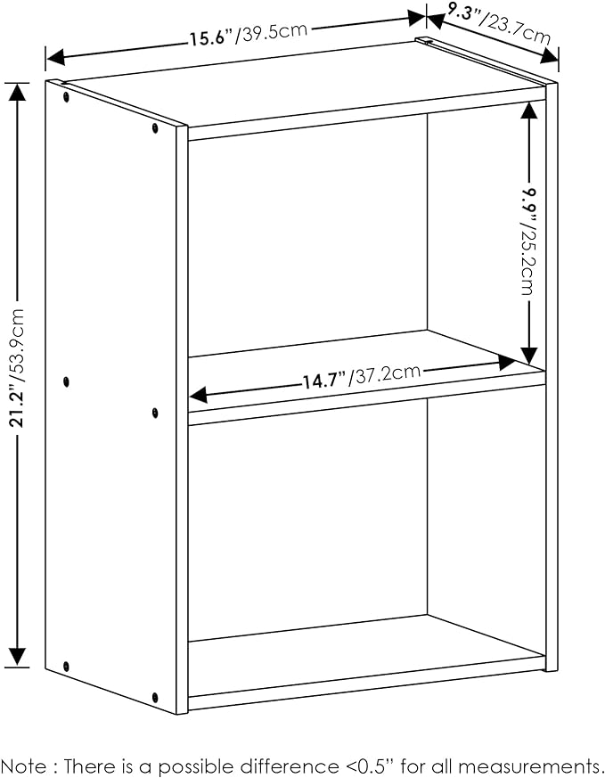 Furinno Luder Bookcase/Book/Storage, 2-Tier, Light Blue/White (Pack of 4)