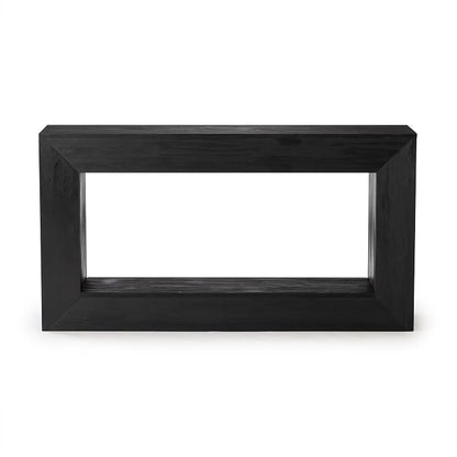 Plank+Beam Grande 56” Console Table with Bottom Shelf, Solid Pine Wood Entryway & Sofa Table, Black Wirebrush Finish