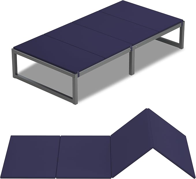 Lutown-Teen Bunkie Board Twin Under Mattress High-Density Polymer Twin Size Bunkie Board Anti-Sag, Breathable, Moisture Resistant, Noise Minimizing, Blue
