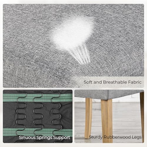 Yaheetech Dining Chairs Set of 4 Modern Upholstered Parson Chairs Dark Gray
