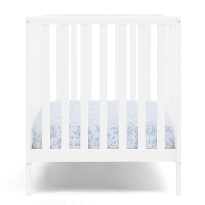 Delta Children Lulu 5-in-1 Convertible Crib, Converts to Toddler Bed, Daybed, Sofa & Full-Size Bed, Greenguard Gold Certified, Fits Standard Crib Mattress, 3 Mattress Heights for Baby,Bianca White