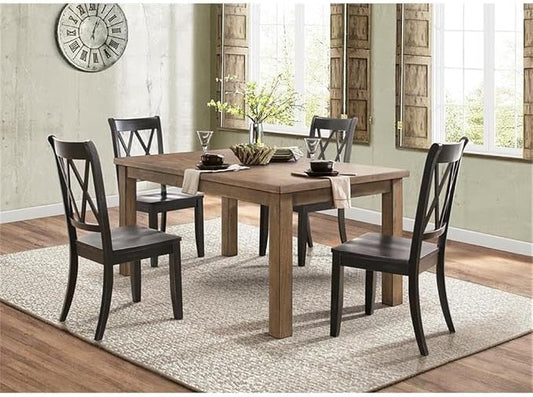 Lexicon Janina Dining Room Chairs Set of 2, Modern Farmhouse Dining Chairs Set of 2, Solid Wood, X Cross Back, for Traditional Modern Ranch Style Kitchen, Armless, Easy Assembly, Black