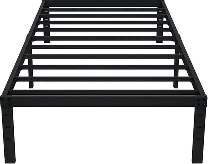 EMODA 14 Inch Twin Bed Frames No Box Spring Needed, Heavy Duty Metal Twin Platform Bed Frame, Noise Free, Easy Assembly, Black