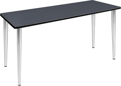 Romig Arco 60 x 24 in. Training Seminar Table- Grey Top, Chrome Tapered Legs