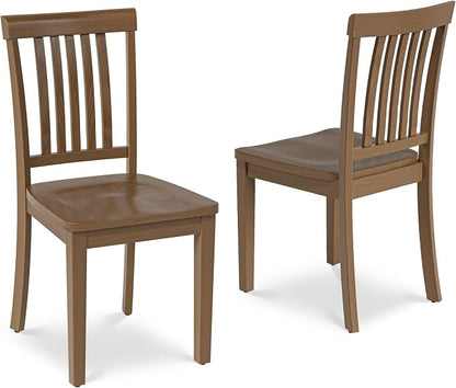 COLAMY Wooden Dining Chairs Set of 2, Farmhouse Dining Room Chairs, Windsor Spindle High Back Side Chairs, Armless Rubberwood Kitchen Table Chairs, Light Brown
