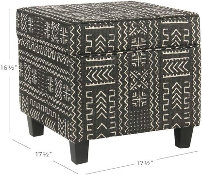 HomePop 18" Classic Square Storage Ottoman - Onyx