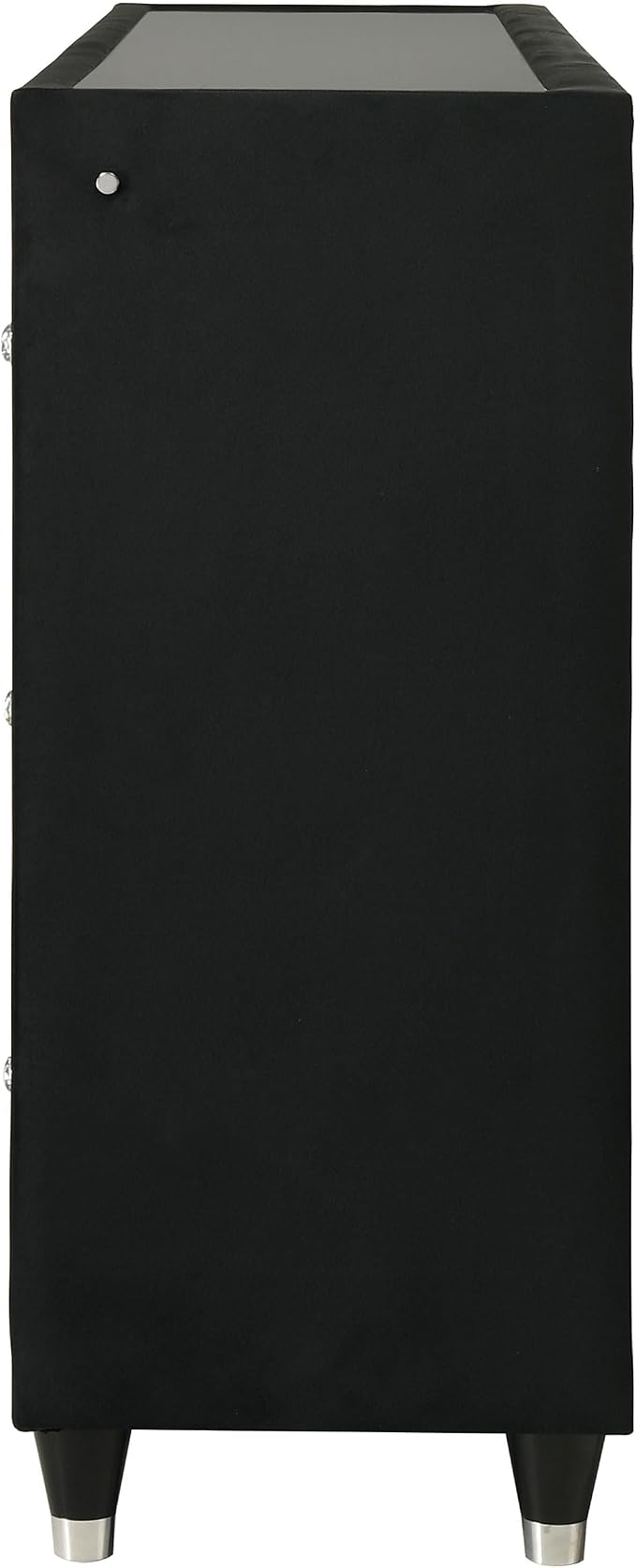 Coaster Home Furnishings - Lorient - Wood and Velvet - 8-Drawer Dresser with Flame Box, LED Lighting, Crystal Knobs and Traditional Style - Bedroom - Black - 223163FB