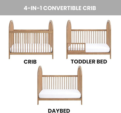 Soho Baby Everlee Convertible Island Crib, Honey Wood